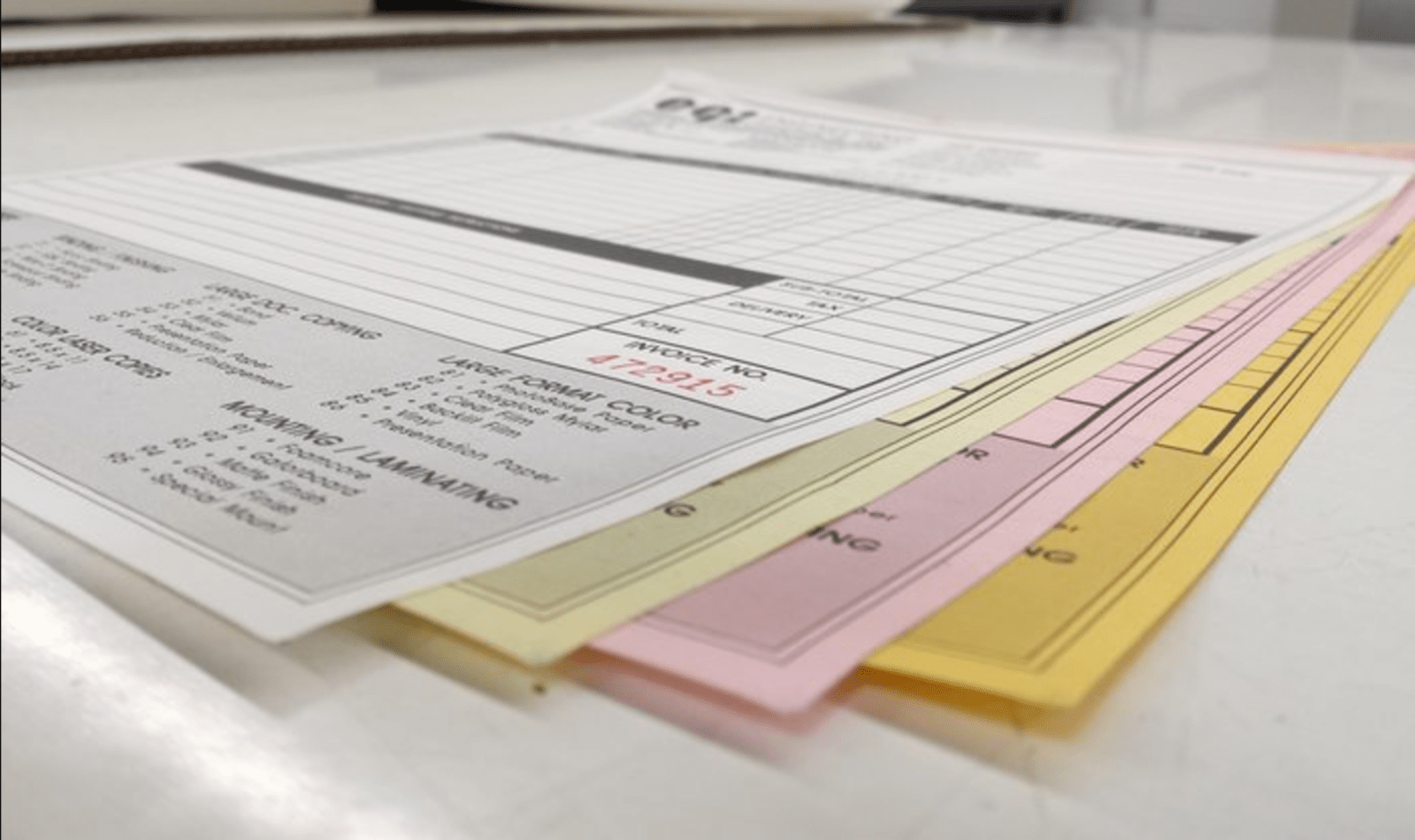 Carbonless Printing - NCR forms